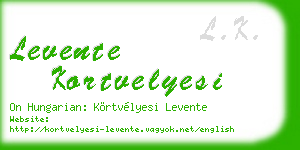levente kortvelyesi business card